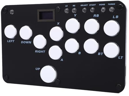 LICAEVEY Fight Stick per PS Switch Steam Deck Vince Android OS X, 12 Tasti Effetti di Luce RGB Controller di Gioco a Bassa Latenza Sostituibile a Caldo