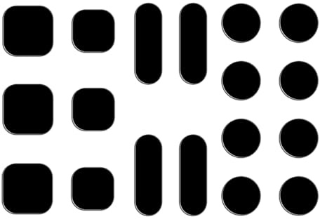 Camera Vinyl Covers | Low-Tack Restickable Webcam Cover Sticker,Privacy Protection Accessory, No Residue Application, Safe Screen Closure - Dots,Squares and Bars, 18 Pieces - Black