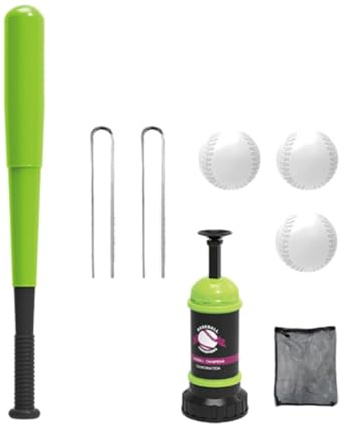 Gralara Kit Baseball con Mazza a Pressione Set Gioco Baseball con Palline Coordinazione Occhio-Mano per Dai 3 Anni in Su
