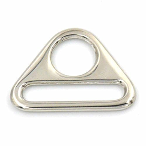 20 PCS Einstellknopf Dreieck mit Bar Swivel Clip D Ring Schnalle stabile Aluminiumguss Metall 2,5 cm 3,8 cm 25 mm 38 mm Nickel 1 (25mm)
