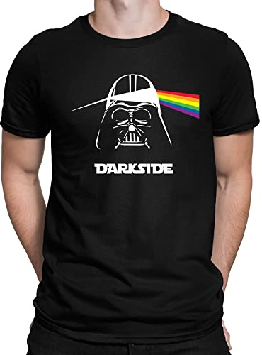 Mens Darkside Pink Vader Darth Floyd Parody T-Shirt Black (L)