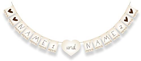 Hochzeit Wimpelkette Girlande Banner Deko Hochzeitsdekoration personalisiert - Liebesbaum