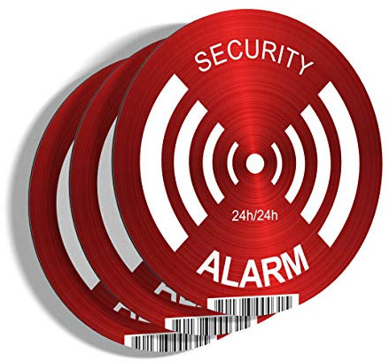 imaggge - 3 placas rígidas de alarma – Con “Security Alarm” – Redondas, de 15 cm – Ultrarresistentes – Aluminio (sin PVC) – Para indicar un sistema de monitoreo/cámara – para pared, poste y valla