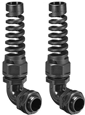 sourcing map 2 Stück M20 Kabelverschraubung 90 Grad wasserdichte Verbindung mit Zugentlastung für 6-11mm Durchmesser