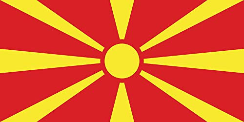 magFlags Flagge: Large Nordmazedonien | Querformat Fahne | 1.35m² | 80x160cm » Fahne 100% Made in Germany