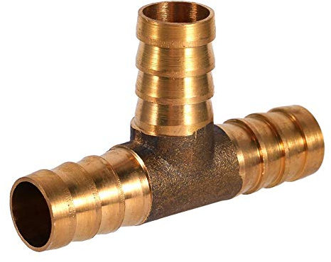 3 Wege T Stück Verbindungsstück, Fydun Messing Schlauchverbinder T-Stück 3 Wege Kraftstoffschlauch Verbindungsstück für Druckluftöl Gasleitung(12mm)