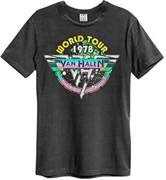 Amplified Van Halen World Tour 78' Mens T-Shirt in Charcoal (L)