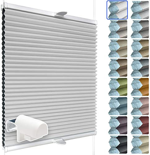 SchattenFreude Waben-Plissee für Fenster | 100% verdunkelnd/Blackout | Mit Klemm-Haltern | Klemmfix ohne Bohren | Weiß (Weiße Rückseite), Breite: 95cm x Höhe: 130cm