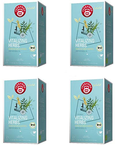 Teekanne Selected Vitalizing Bio Herbs Luxury Cup Pyramidenbeutel 40g / 4er Pack