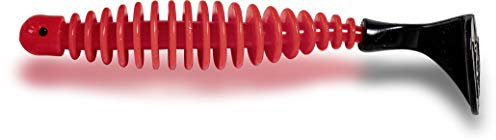 Rhino Premium Salty Paddler Gummfisch mit Lamellen Meeres Angelköder Angel Zubehör aus Eco Friendly Material, rot/schwarz, 9 cm
