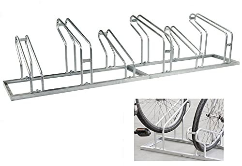 TRUTZHOLM Reihenparker Fahrradständer für 6 Fahrräder feuerverzinkt 2x3 Fahrrad Ständer Aufstellständer 6 Stellplätze Bügelparker MTB