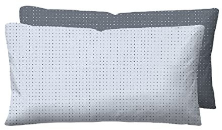 biberna 0636047 Mix & Match Kopfkissenbezug Mako-Baumwoll-Satin 1x 40x80 cm, blau