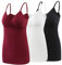 COLOMI Débardeurs d'allaitement pour maternité, maillots de corps pour femmes enceintes, soutien-gorge d'allaitement, camisole basique, Noir + blanc + rouge Wine/3 pièces, L