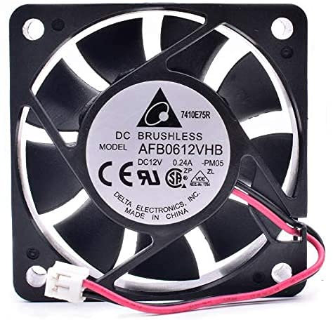 Zyvpee® 60mm AFB0612VHB 12V 0.24A 2Wires 2Pin 6cm Power Transformer Ventilador de refrigeración 60x60x15mm