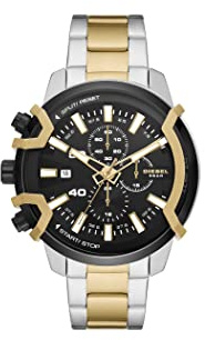 Diesel Men's Griffed Quartz Watch with Stainless Steel Strap, Multicolor, 22 (Model: DZ4577)