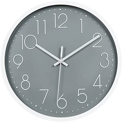 LW Collection Wanduhr Arabella Grau 30cm - Kleine Industrielle Wanduhr Metall - Moderne Wanduhr - Leises Uhrwerk - Stille Uhr