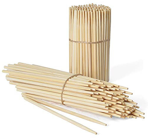 Natural Bamboo Skewers 6 Inch, Kids Friendly/True Semi Pointed, For Fruit Kabobs Kebab Swizzle Appetizer Chocolate Fountain Fondue BBQ, Wooden Sticks For Cake Pop, Lollipop, Size Choices 4.3”,8”,10”