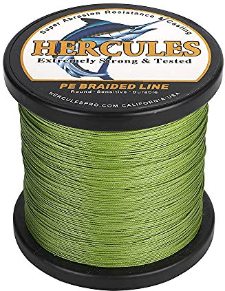 HERCULES Lenza da pesca intrecciata a 12 fili, 100-2000 m, treccia di lenza 109-2196 metri, 10 lb - 420 lb testata PE, adatta per acqua dolce e salata
