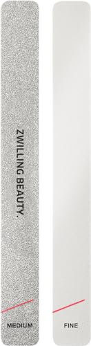 ZWILLING Sandblatt Nagelfeilen (Grob- und Feinkörnigen Feilenfläche, Schonende Nagelpflege, Nagelstudioqualität), Premium, 2 Stück, Weiß, 160 mm