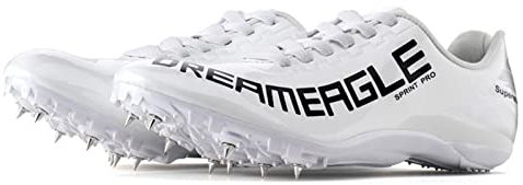 BLBK Spikes Atletismo 8 uñas Unisex Zapatos de atletismo juveniles con clavos y Sprint Hombre Mujer y Niños, Blanco, 44 EU