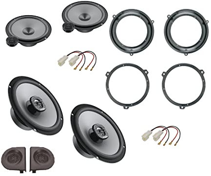 Superauto hi-fi Kit 6 Casse 165 mm Compatibile con Fiat Panda dal 2003 al 2012 169 seconda serie Con Adattatori E Supporti tweeter Altoparlanti Hertz ANTERIORE e POSTERIORE