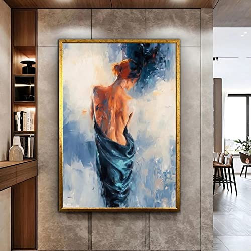 Abstrakte Kunst, sexy nackte Frau, Körperbild, Porträt, Poster, Lady Girl, Druck auf Leinwand, Gemälde, modernes Schlafzimmer, Wanddekoration, 50 x 70 cm, rahmenlos
