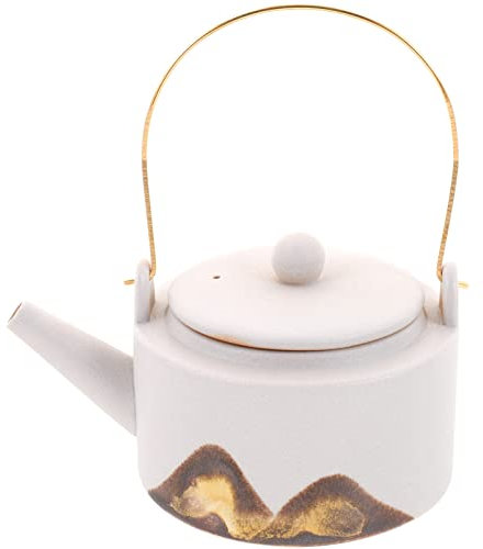 Operitacx Théière en Céramique Bouilloire à Eau Marmites à Eau Bouillante Cafetière Vintage Plaque Vitrocéramique Bouilloires à Thé Cuisinière à Eau Théière à Col De Cygne Thé Aux Fruits