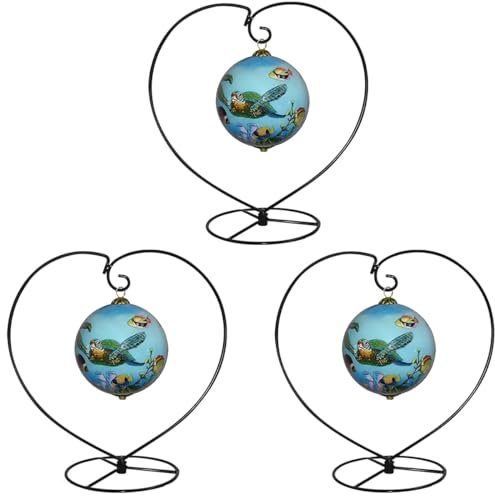 Ornament Display Stand, Heart-shaped Hanging Stand Rack Holder for Glass Globe Air Plant Terrarium, Witch Ball,Iron Hanging Hook for Home Wedding Decoration Christmas,Party Decor, Art Craft Fair -3PCS