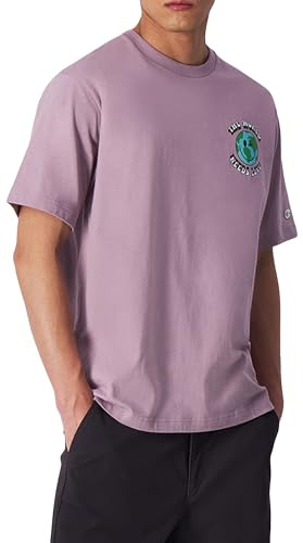 Champion Rochester 1919 Eco Future-Circular Recycled Cotton Graphic S/L T-Shirt, Lilla Pastello, XXL Uomo