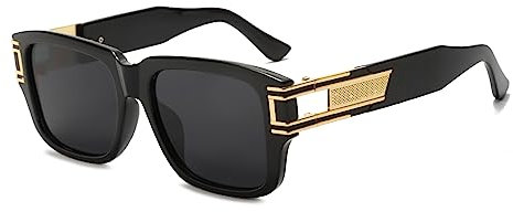 Long Keeper Retro Square Sunglasses for Men Women Classic Designer Oversized Sunglasses Wide Frame Pilot Square Vintage Sun Glasses UV400 Protection