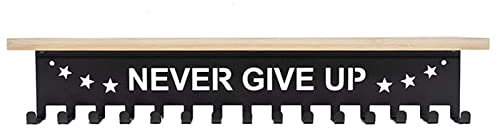 kiskick Trophäenregal aus Metall, rostfrei, vielseitig einsetzbar, dick, robust, Trophäenregal, Medaillendisplay, Haken, Haushaltsbedarf Schwarz