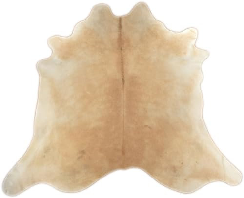 KUHFELL RINDERFELL Hellbraun BEIGE ca. 190 x 230 cm Fell Teppich VON KUHFELLE ONLINE