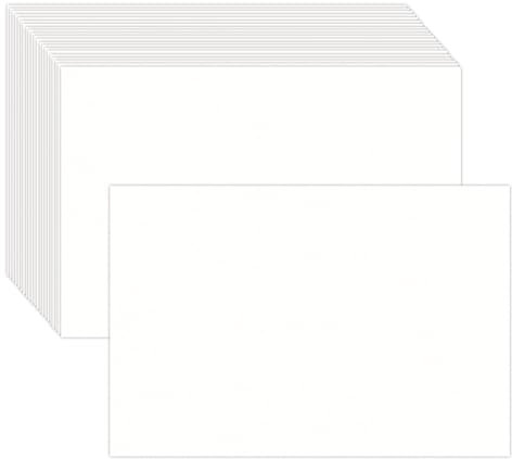 100 Stück 10,2 x 15,2 cm weißes Blanko-Kartonpapier – Karton für Drucker-Postkarten, Fotopapiereinladungen, Grußkarten, Notizen, Dankeskarten, Karteikarten – einfarbig zum Schreiben, Stempeln, Drucken