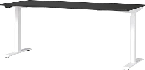 Germania Schreibtisch 7909-569, in Graphit/Weiß, EL. höhenverstellb., 180 x 120 x 80 cm (BxHxT)