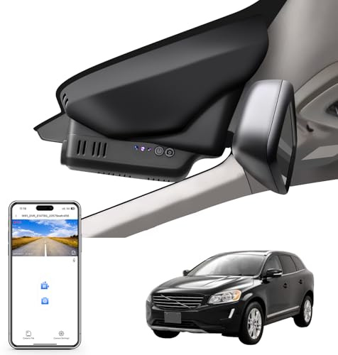 Mangoal 4K Dash Cam Custom for Volvo XC60 2013 2014 2015 2016 2017(Model A) | T5 T6 Gen 1 Facelift & More, OEM Look, UHD 2160P Video, WiFi & App, Loop Recording, Easy to Install, 64GB Card