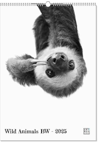 artboxONE Kalender 2026 Wild Animals BW Wandkalender A2 2026 Tiere