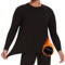 HIPOWER Thermal Top for Men Long Sleeve T Shirt Base Layer Fleece Lined Lightweight Winter Warm Underwear for Wokerwear Outdoor Sports Running Hiking(Black XL)