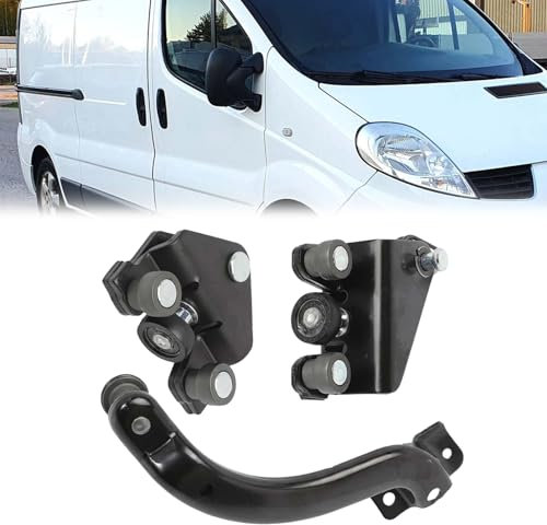 BONJUME Juego De Rodillos De Puerta Lateral De 3 Piezas, Guía De Rodillos De Puerta Corredera Del Lado Derecho Para RenαUlt Trafic 2 O-Pel Vivaro A Nissan Primastar 2000-2014 Oem 77003123012