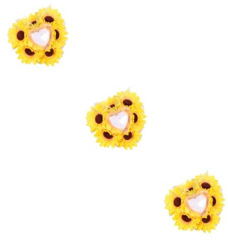 OFFSCH 3st Eheringkissen Romantisches Blumengeschenke Sonnenblumen-wurfskissen Romantische Gelbe Ringkissen Für Hochzeit Sonnenblumenring Ringträger Gelbe Kissen