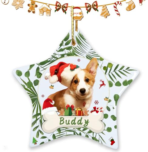 Pentagram Personalised Dog Christmas Ornaments, Custom Pet Photo Decorations for Tree, Perfect Present for Dog Lovers - First Christmas Decorations 2024