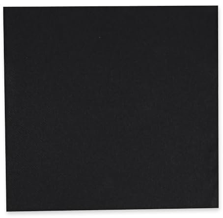 500 Stück Servietten Eleganza, 40 x 40 cm, 1-lagig, 1/4 Falz | Airlaid, FSC®-Mix, schwarz, L: 40cm, B: 40cm, Papierservietten, Servietten, Einweg-Servietten