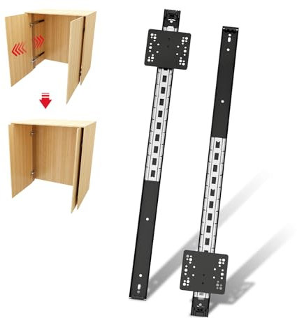 NECILO 550mm Pocket Door Drawer Runners, 16kg Load Capacity Per Pair, Full Extension Ball Bearing Slides, Space-Saving Design for Kitchen, Bedroom & Home, Side Mount & Top Mount, 1 Pair (2 Packs)