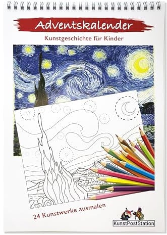 Generisch Adventskalender Kunstgeschichte für Kinder - 24 Kunstwerke ausmalen