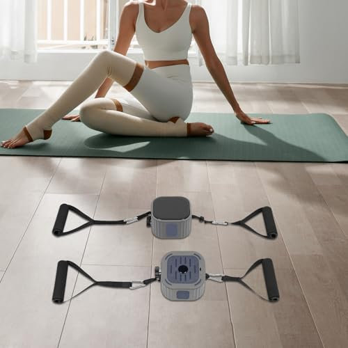 Fitnessbänder Widerstandsbänder, Kabelzug Fitness mit Haupt-Motoren unb Griffen, Fitness Pump Fitnessbänder für Yoga, Pilates, Training, Physiotherapie, Klimmzughilfe (Blau)