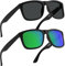 STGATN Mens Sunglasses Polarised UV400 Protection Lightweight Black Sunglasses mens for Driving Travelling 2 Pack