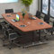 DRFGNF Konferenztische fürs Büro, Besprechungstisch in Bootsform, großer Seminartisch für Geschäftsschulungen, moderner, einfacher Computertisch fürs Büro, einfache Montage (braun, 80 cm)