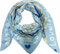 J26 Love Herz Leopard Dreieck Schal aus 100% Baumwolle Frühling Unisex Uni Fashion Stola Tuch Übergangszeit Italy Sommer Strickschal Strick Tuch Heart Leo (Hellblau)