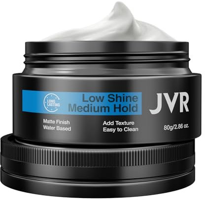 JVR Hair Clay, Matte Haar Pomade für Herren, Mittlerer Halt & Matte Finish, Männer Textur Styling Clay, Contains Volumizing Bentonit für Natürlichen, Gesunden Glanz, Leicht Auswaschbar, kein Verkleben