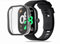 Pollachi custodia case smart per Xiaomi Redmi Watch 5 in vetro temperato per Redmi Watch 5 con protezione dello schermo, PC di durezza 9H Custodia intelligente in vetro temperato ultrasottile, nero
