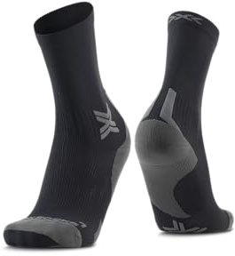X-Socks Run Discover Crew Socken – Optimale Belüftung & Stabilisierung beim Laufen – Air-Conditioning-Kanal, Muskelunterstützung & Komfort für intensive Trainingseinheiten - Neolime/Schwarz, 35-38